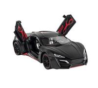 SYOEUR 1/24 For Lykan Hyper Sports Car Alloy Pull Back Model Sound And Light Toy Collect Hobby Ornaments Hobby Vehicles Playgame Kit(Black)