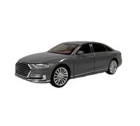 SYOEUR 1:24 Scale For Audi A8 Grey Alloy Car Model Static Ornament Simulation Collectible Hobby Vehicles Playgame Kit