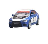 SYOEUR 1/32 For Mitsubishi Lancer Evolution Race Toy Car Model Collection Diecast Metal Sound Light Pull Back Hobby Vehicles Playgame Kit(Blue)