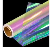 SYOGUA Iridescent Cellophane Wrap Roll, 34 in X 50 Ft, Ideal for Gift Baskets, Fairy Wings, DIY Crafts, Birthday & Christmas Gifts Wrapping