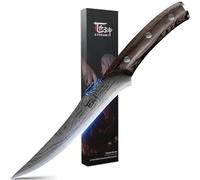 SYOKAMI Boning Knife for Meat Cutting, 6.7 Inch Fillet Knife with Wood Handle, High Carbon Razor Sharp Flexible Blade for Deboning, Trimming, Damascus Pattern Full Tang Design, House Warming Gifts