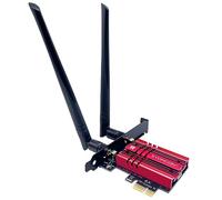 SYONCON WiFi 6E AXE5400 PCIe WiFi Card intel AX210 Chipset with Bluetooth 5.3 Tri-Band 2.4G/5G/6GHz 5374Mbps PCI Express Wireless Network Card Wi-Fi Adapter for Desktop PC Windows 10/11 (Red)