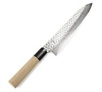 Syosaku Japanese Chef Knife Hammered Damascus VG-10 46 Layer D-Shape Magnolia Wood Handle, Gyuto 9.5-inch (240mm)