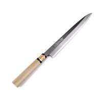 Syosaku Japanese Sushi Sashimi Chef Knife Kigami(Yellow Steel)-No.2 D-Shape Magnolia Wood Handle, Yanagiba 9.5-inch (240mm)