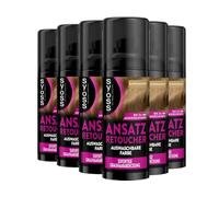 SYOSS Ansatz Retoucher Concealing Spray Dark Blonde (6 x 120 ml), Root Spray Covers Lighter and Grey Renewable Roots, Sweat & Rainproof Washable Hair Colour up to 40 Applications