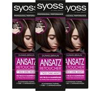Syoss Ansatz Retoucher Hair Colour 7 Days Without Roots Dark Brown Pack of 3 x 85 ml