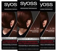 SYOSS Hair Colour Level 3 3_28 Dark Chocolate, Up to 10 Weeks Colour Intensity, Pack of 3 (3 x 115 ml)