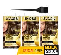 Syoss Oleo 6-54 Ashy Dark Blond Ammonia Free Intense Cool-Toned Hair Color 3-Pcs