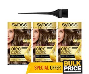 Syoss Oleo 6-54 Ashy Dark Blond Ammonia Free Intense Cool-Toned Hair Color 3-Pcs