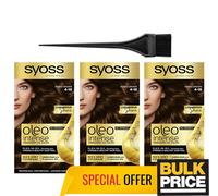 Syoss Oleo Intense 4-18 Mokka Brown Ammonia Free Hair Color Salon Quality 3-Pack
