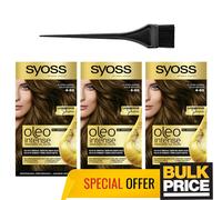Syoss Oleo Intense 4-60 Gold Brown Ammonia Free Hair Color Salon Quality 3-Pack