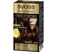 SYOSS Oleo Intense Permanent Oil Colouration 4-18 Mocha Brown with Nourishing Oil and Ammonia Free Pack of 3 x 115 ml