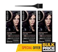 Syoss Professional 3-3 Dark Violet Hair Color Salon Quality Grey Coverage 3-Pack