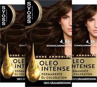 SYOSS Oleo Intense Permanent Oil Colouration 4-86 Chocolate Brown with Nourishing Oil and Ammonia Pack of 3 (3 x 115 ml)