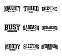 SYOUACEND DTF Transfers Ready to Press, 9 Sheets Sarcasm Moody Overthinker DTF Decals, Funny Iron On Transfers for Hoodies, Sarcastic Apparel DIY