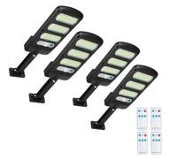 SyouHome Solar Street Lights Outdoor, 213 LED IP65 Waterproof Security Parking Lot Light, 2000 LM Solar Powered Motion Sensor Wall Lamp Remote Control for Outside Wall, Garden, Patio, Porch (4 Pack)
