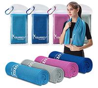 SYOURSELF Cooling Towels for Neck and Face, 4 Pack 40" x 12" Cooling Towel for Hot Weather, Soft Breathable Instant Cool Chilly Pad for Sports Golf Yoga Gym Athletes Camping Ice Towels