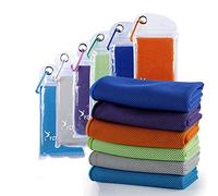 SYOURSELF Cooling Towels for Neck and Face, 6 Pack 40" x 12" Cooling Towel for Hot Weather, Soft Breathable Instant Cool Chilly Pad for Sports Golf Yoga Gym Athletes Camping Ice Towels(Mix-6pcs)