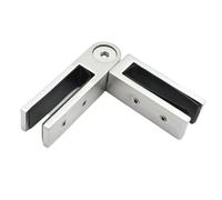 SYOWADA Adjustable Glass to Glass Bracing Clamp Brush Finish Glass Railing Clamp for 3/8"/9.5mm-1/2"/12.7mm Thinkness Glass for Balustrades Pool Fencing Shower Screens Balcony Deck