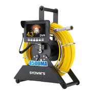 SYOWNFS Sewer Camera 165ft/50m, 0.9in/22mm Pipe Inspection Camera with 12pcs LEDs Light, 4.3" Screen, 1000TVL, Yellow, Waterproof, 4500mAh Battery, DVR Recorder, 16GB Card