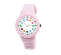 SYOYUEX Analog Kids Watch, Waterproof Watch for Kids Boys Girls Age 3-16 Soft Band Learning Time Teacher Easy to Read Analog Sports Outdoor Kids Watches Luminous Watch, Pink, japanese