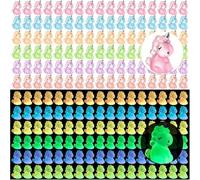 SYOZPXY 120Pcs Luminous Mini Resin Unicorn, Glow in The Dark Miniature Unicorn Figures for Home, Arts Crafts Landscape Aquarium Dollhouse Birthday Party Room Decor Crafts Decor DIY
