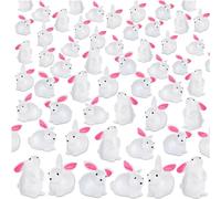 SYOZPXY 60Pcs Miniature Resin Bunny Figurines, Mini Bunny Decorations for Landscape, Arts and Crafts, Cake Decoration, Home Decor