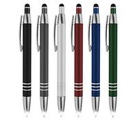 Sypen 3 in 1 Multi-Function Soft Touch Pen with Light for Pilots, Nurses, Doctors Etc .Lighted Tip Pen LED Night Writer Flashlight+Stylus for Touchscreen Devices+Ballpoint Pen, Multi-Color, Pack of 6