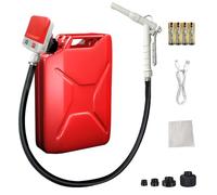 SYPEPJI Automatic Fuel Transfer Pump with Nozzle, 3.4GPM Portable Electric Gas Can Pump with 51" Long Rubber Hose for Oil Diesel Gasoline, 4pcs AA Battery/1pcs USB Cable and 4 Can Adapters Included