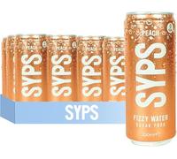 SYPS Fizzy Water Peach, 330ml Cans, Pack of 12, by Kandy Collection