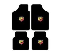 SYQCM 4 Pcs Car Floor Mats for Fiat 500 / Abarth 595 2017-2023, Car All Weather Mats Carpet Front Rear Heel Pad Backing Carpet Easy Clean Anti Slip