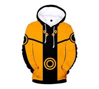 Syqiya 3D Print Anime Hoodie Uzumaki Cosplay Costume Adult Men Women Orange/D XL (Chest 116 cm)