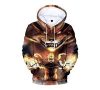 Syqiya Anime Sweatshirt 3D Print Hoodie Uzumaki Cosplay Costume Men Women Unisex Brown 3XL (Chest 128 cm)