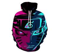 Syqiya Hoodie Anime Hooded 3D Print Sweatshirt Ninetales Uzumaki Cosplay Costume Men Women Unisex Purple M (Chest 107 cm)