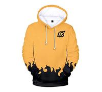 Syqiya Hoodie Anime Hooded 3D Print Sweatshirt Uzumaki Cosplay Costume Men Women Unisex Orange/B 4XL (Chest 134 cm)