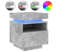 syracuse wooden bedside cabinet with 1 drawer and led - concrete grey
