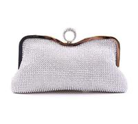 Syrads Women's Rhinestones Handbag Evening Bridal Clutch Bag Ladies Wedding Prom Dinner Party Purse Bag Silver