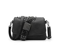Syrads Women's Studded Skull Crossbody Shoulder Bag Punk Gothic Studs PU Handbag Women Skull Print Gothic Crossbodybag,Black-02