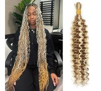Syrenlore Ombre 27/613 Ombre 27/613 Multicolor Blonde Braiding Hair Deep Wave Human Hair No Wefts No Wefts Ombre 27/613 Light Bulk