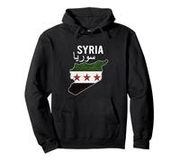 Syria Flag and Map Damascus Proud Heritage Design Love Syria Pullover Hoodie