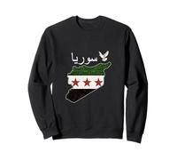 Syria Flag and Map Damascus Proud Heritage Design Love Syria Sweatshirt