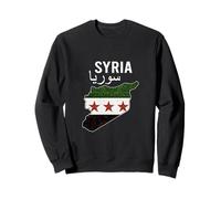 Syria Flag and Map Damascus Proud Heritage Design Love Syria Sweatshirt