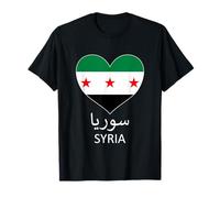 Syria Heart With New Syrian Flag I Love Syria Men Women T-Shirt