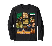 Syria Heritage Collage - Vintage Middle Eastern Culture Long Sleeve T-Shirt