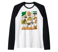 Syria Heritage Collage - Vintage Middle Eastern Culture Raglan Baseball Tee