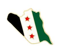 Syria Map Flags Brooch Pin Kirsite Materials Brooch For Displaying Patriotism And Individual Styles At Event Sturdy Pin