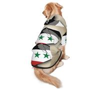 Syrian Arab Republic Flag Map Dog Hoodie for Medium Large Dogs, Warm Soft Pet Sweatshirt, Easy to Wear Jumper Clothes