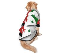 Syrian Arab Republic Flag Map Dog Hoodie for Medium Large Dogs, Warm Soft Pet Sweatshirt, Easy to Wear Jumper Clothes