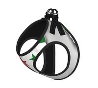Syrian Arab Republic Flag Map Print Adjustable Reflective Harness Leash Set For Cats, Dogs And Small Pets, Soft Breathable Mesh Walking Vest With Escape-Proof Lead