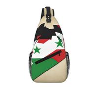 Syrian Arab Republic Flag Map01 Crossbody Sling Bag Crossbody Shoulder Chest Bag Shoulder Strap Waist Fanny Pack Men Women